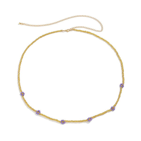 6 stk Boho Blomster Magekjede Perle Fargerik Kroppskjede Lagdelt Perlet Midje
