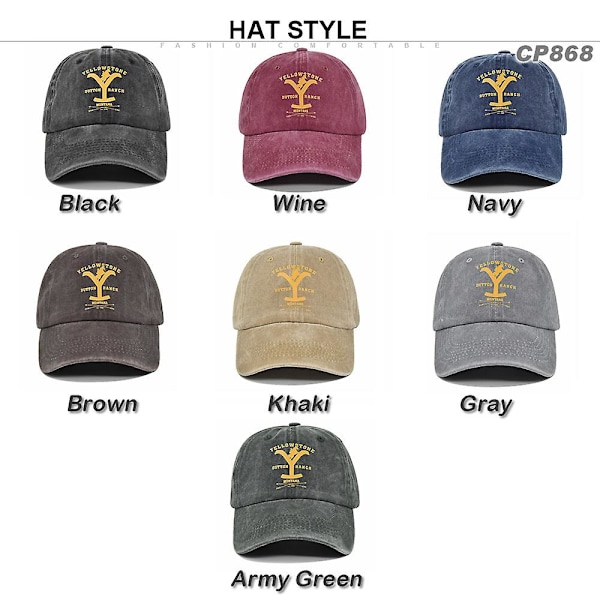 Europeisk og amerikansk Y-trykt baseballcaps Yellowstone brodert caps med topp, vasket og laget gammel buet brem caps Yellowstone caps