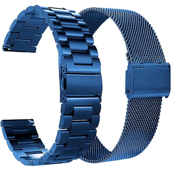 Valkit Kompatibla Galaxy Watch 4 Armband 40mm 44mm/Galaxy Watch 4 Classic Armband 42mm 46mm, 2-pack 20mm Metall Ersättningsarmband Remmar Kvinnor Män för Sa