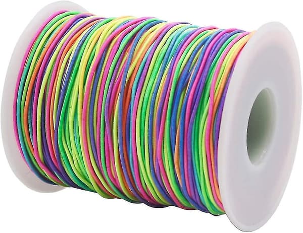 1 mm elastisk snor, 100 m farverig elastisk snor til smykkefremstilling, armbåndsgave