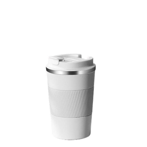 Fashion Car Accompany Cup Spray Plast Silikon Sleeve Coffee Cup Rostfritt stål isoleringskopp (Vit)