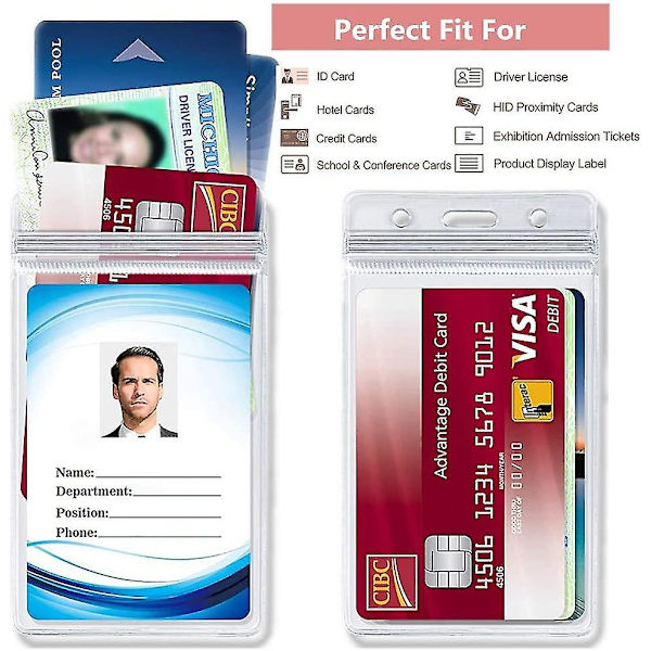 10 st Klar ID-kortshållare PVC Vertikal Korthållare Vattentät