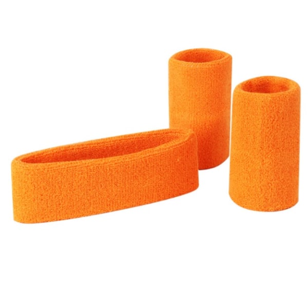 Sportarmband - innehåller ett pannband och två armband orange
