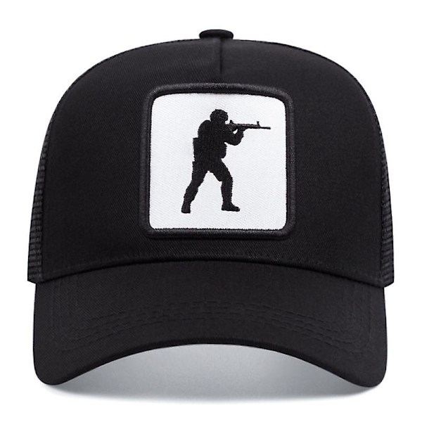 CS GO spelare basebollkeps evenemang anka keps solskärm andningsbar mesh keps mesh ny keps CS Svart