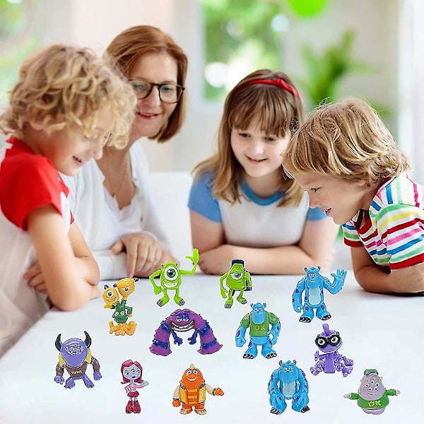 12 stk. Monsters University legetøjsfigurer sæt, poserbare filmfigurer samleobjekter model dukker actionfigurer til børn