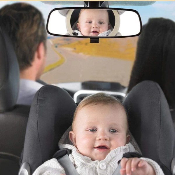 Baby baksätesspegel - 28 x 21 cm - Grå