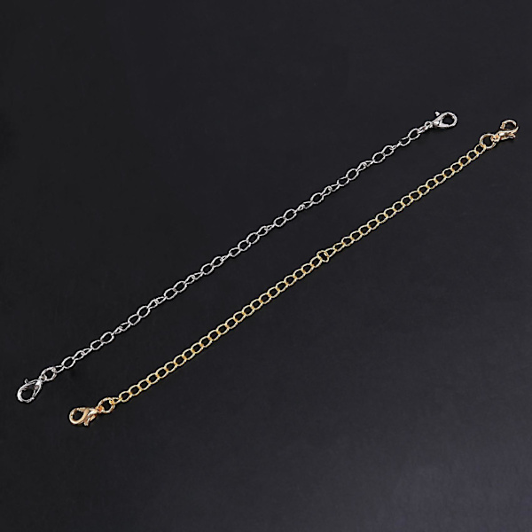 12 st Kedjeutvidgare, 6 Storlekar Rostfritt Stål Armband Förlängning Halsband Förlängare För DIY Smycken