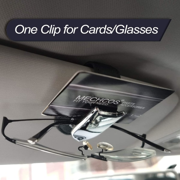 2 pakker Bilbrilleholder Universal Car Visir Solbriller Holder Clip, Lær Brillehenger Billettkort Clip Mount for bilinteriørtilbehør(B