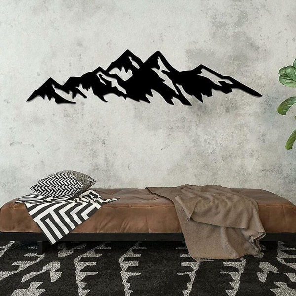Metal Silhouette Mountain Decoration, Vægdekor Minimalisme Stilfuldt design Metalskilte Home Decoration, Home Decor_Aleko