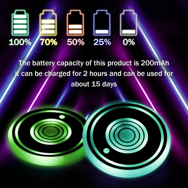2X Cup Pad Autotarvikkeet LED- cover Sisustusvalaisin 7 väriä