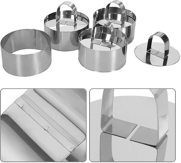 Rostfria kakringar, 3 x 3 tum bakform