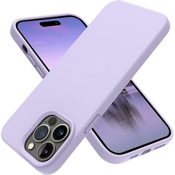 Designad för iPhone 14 Pro Skal, Silikon Stötsäker Smalt Tunnt Telefonskal för iPhone 14 Pro 6.1 tum (Cloud Mauve)