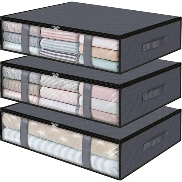 3-pack organiseringslådor grå