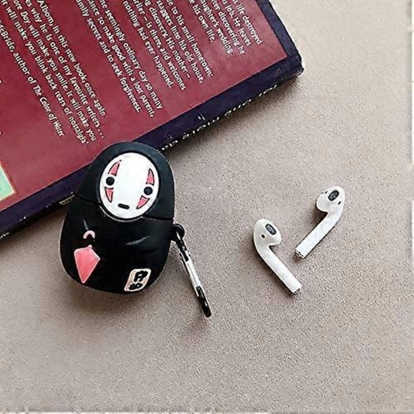 AirPods-fodral, Super Söt Kreativ Sittande Ansiktslös Man Ingen Ansikte Man Håller Paraply Design AirPods-fodral, Mjuk Silikon Hörlurskyddsskinn för Ai