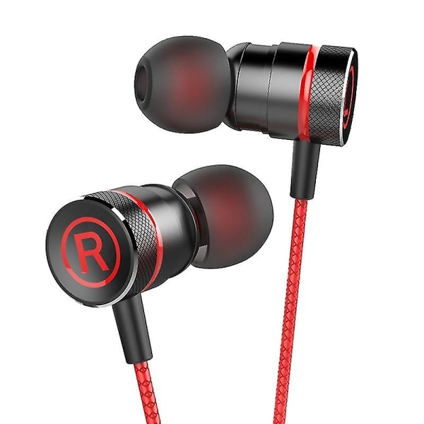 Gaming-hörlurar Headset G21 3,5 mm trådbundet Universal In-ear Gaming Hifi-hörlurar Headset med mikrofon Flerfärgad tillval（röd）