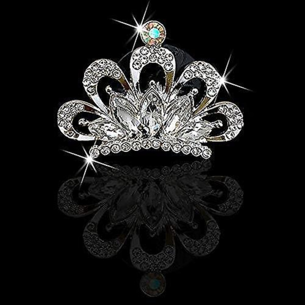 Kristallkrona Bilskydd, Krondiamant Bilskydd Luftkonditioneringsutlopp Klämma Strass Bilinredning Biltillbehör för Kvinnor Vit