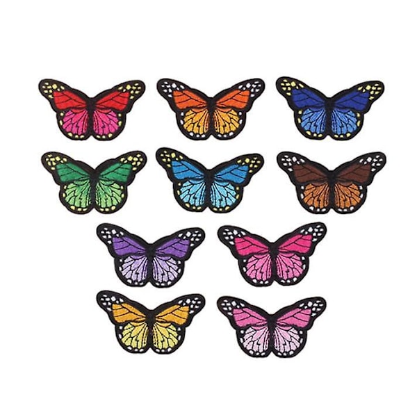 Exquisite Butterfly Applique Broderad Applique Kläder Patch Sticker Strykning Sömnad Lämplig För Jeans Ryggsäck（10 st S）
