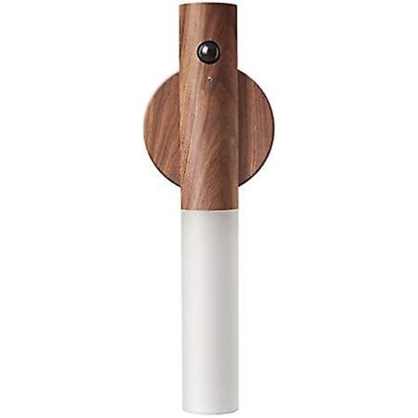GHYT USB-opladning Smart Body Sensor Natlys, Bevægelsessensor Natlys, Gangvæg Induktion Lampe Soveværelse Gang Trappe Garderobe (Sort Valnød