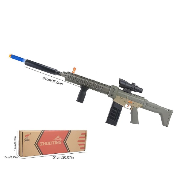 Realistisk lekepistol for Nerf Guns Dart Automatisk snikskytterrifle med sikte, skumblåser med 80 myk（rødt）