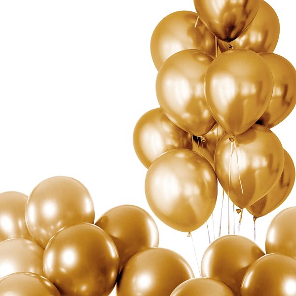 Glänsande metallballong ,50 ballonger guld
