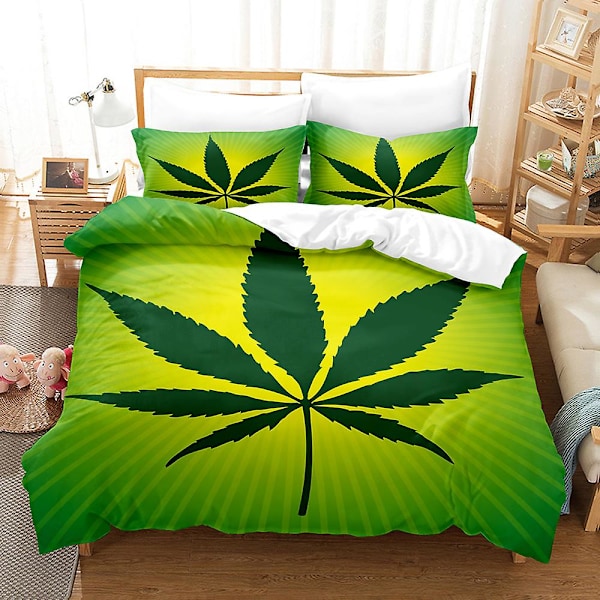 3D Digitaltryck Färgglad Lönnlöv Serie Örngott Täcke Överdrag Sängkläder Tredelad Set DCFY6 180*200cm -ZHENV（180*200cm）