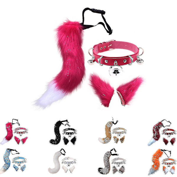 Hårklämmor Cocker Tail Djurelement Justerbar Konstgjord Päls Solid Varghals Öronkrage För Cosplay (färg: orange)