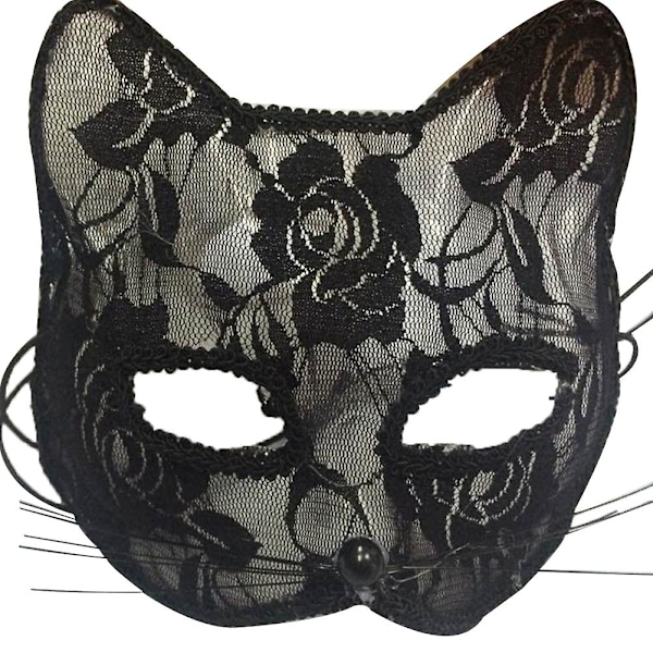Olo Kvinnor Sexig Spetsräv Katt Ansiktsögonmask Jul Halloween Fest Nattklubb Shower Dans Rollspel Prop Sexig Cosplay 2021