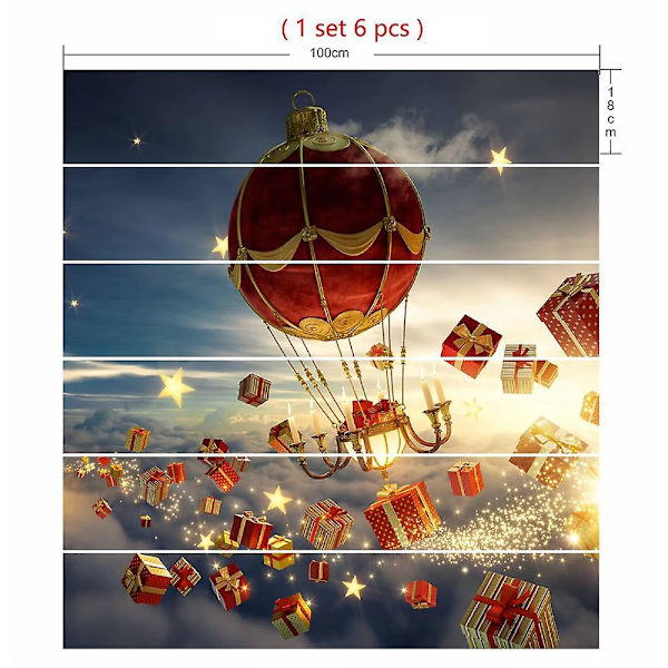 3D Julgran - 100 cm x 18 cm - 29 - Med Presentaskar Självhäftande Trappstegsdekaler Julfest Heminredning