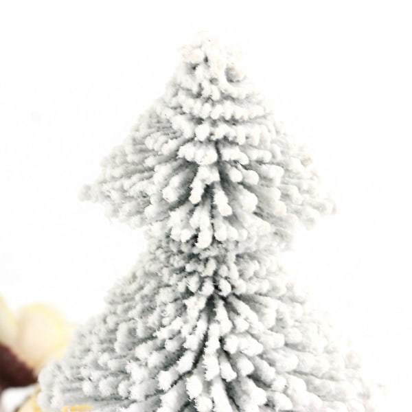 Skrivebordsjuletre Nyttårs julefestpynt til hjemmedekorasjon 15 cm 20 cm hvit trepynt（15 cm，hvit）
