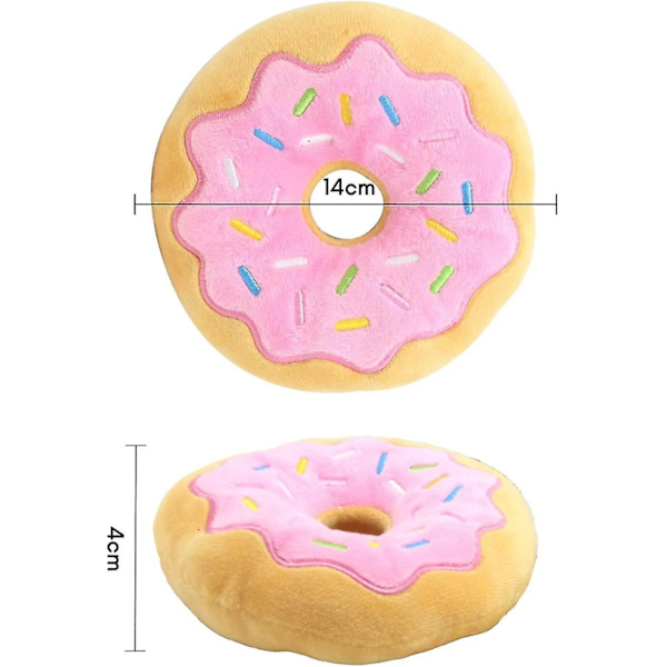 Donut Plyschleksak Pipande Tuggleksak Hundeleksak Set För Små Och Mellanstora Valpar Hundar Husdjur Interaktiv Present