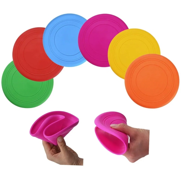 6 st hundfrisbee - 17,5 cm - Naturligt gummi hundfrisbee