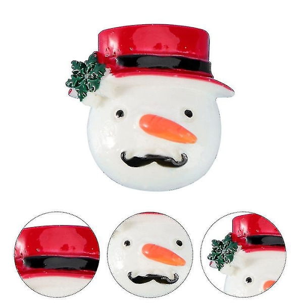20 st Resin Pärlor Snögubbe Resin Charms Slices Jul Flatback Knappar