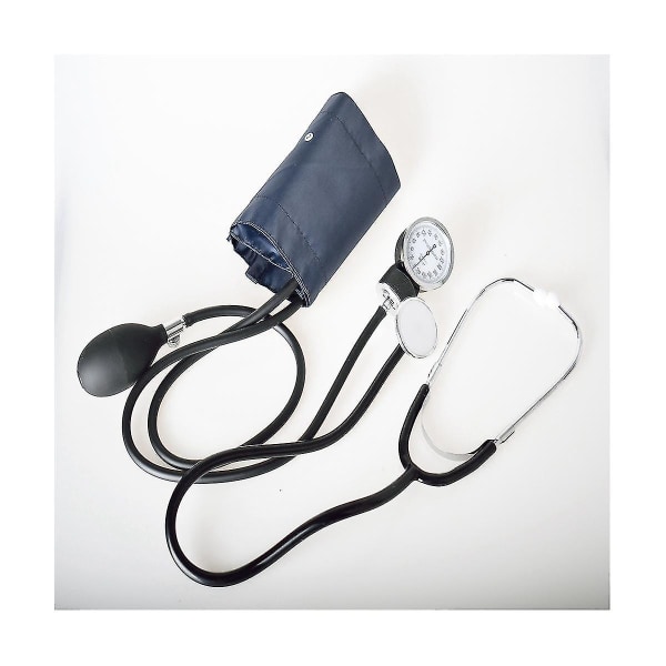 Manuelt blodtryksmåler med stetoskop Armtype Blodtryksmåler Dobbeltrør dobbelthovedstetoskop（Som vist）