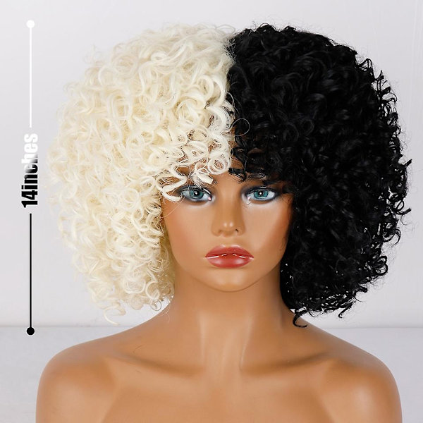 Syntetisk blond lockig peruk blond afro lockig peruk syntetisk peruk för modekvinnor (färg:blond)（P18-22）