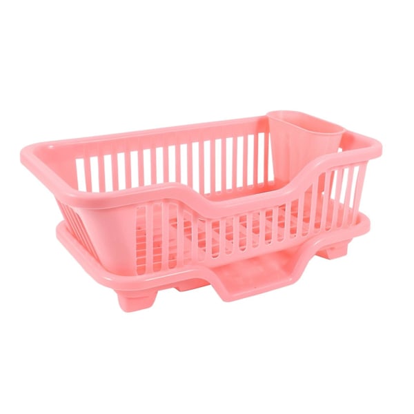 Plast diskho diskställ set 17,5 x 9,5 x 7 tum (rosa)