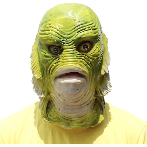 Fiskmask - Halloween djurhuvudmask varelse från den svarta lagunen