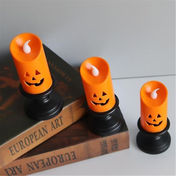 Pumpalykta med Ljus 3/6st Halloween Dekoration Dekoration Ljusstake Pumpalykta Ny Vindlampa Led Elektroniskt Ljus (6st)