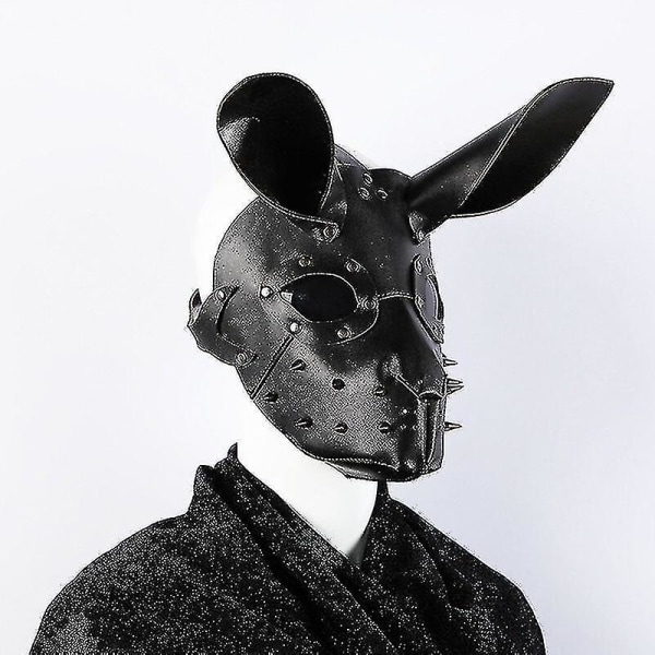 Rivet Rabbit Mask Cosplay Naamio Halloween Pääsiäinen Yökerhojuhla Niitti Sisustus Punk Style Pu Nahka
