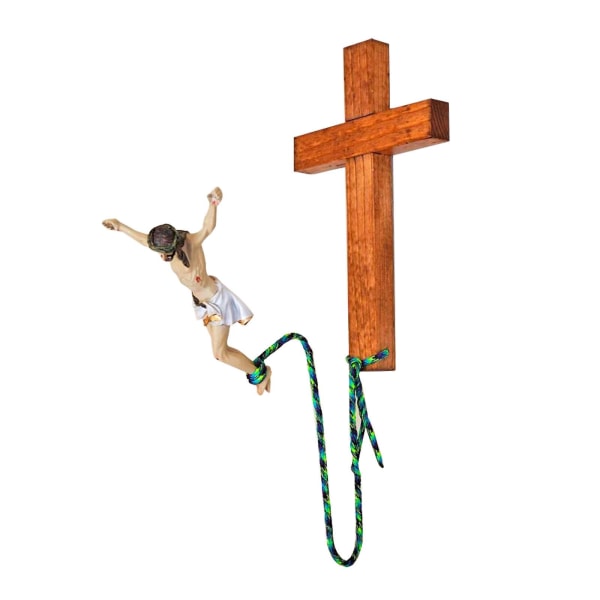 Bungee Jumping Jesus Religiøse dekorasjoner Strikkhopping pynt