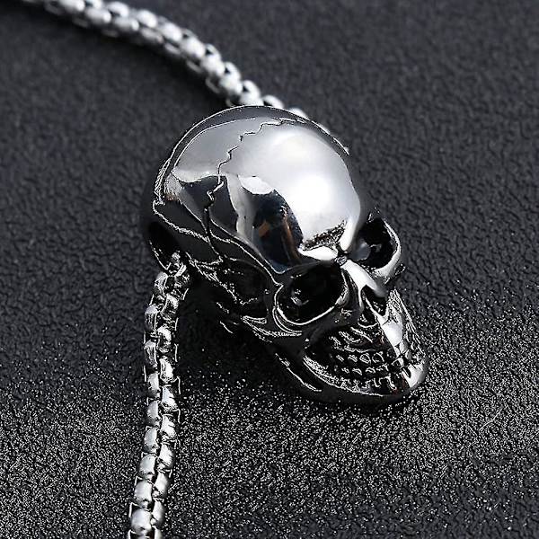 Dødningehoved vedhæng halskæde rustfrit stål gotisk punk choker kæde til mænd