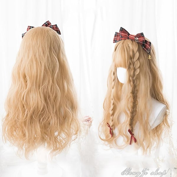 Houyan pitkä kihara aaltoileva vaaleanpunainen peruukki naisille, korkean lämpötilan kestävä synteettinen kuituperuukki cosplay Lolita (26 tuumaa, P12-613)