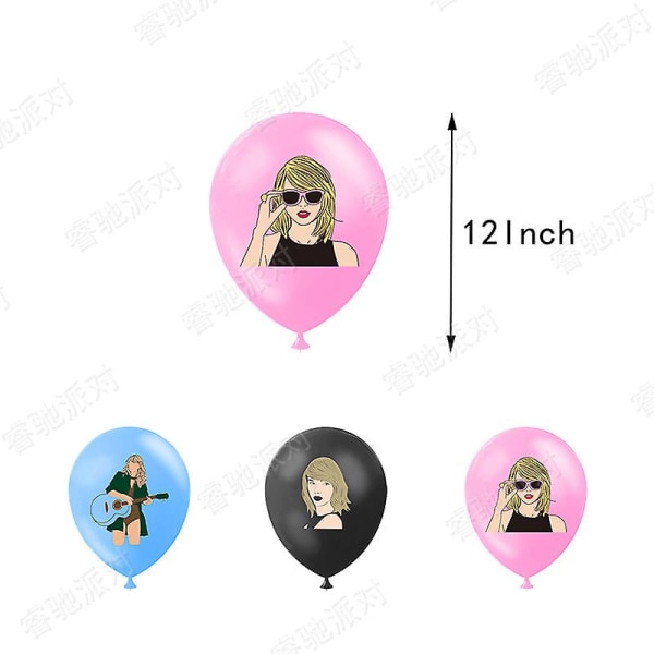 Taylor Swift Festdekoration Taylor Form Kvinnlig stjärna Födelsedag Drag Banner Ballong Festtillbehör