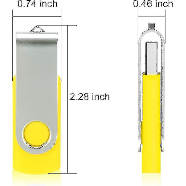 10 stk. USB-flashdrev USB 2.0 Thumb Drive Bulk Pack Swivel Memory Stick Fold Storage Jump Drive Zip Drive