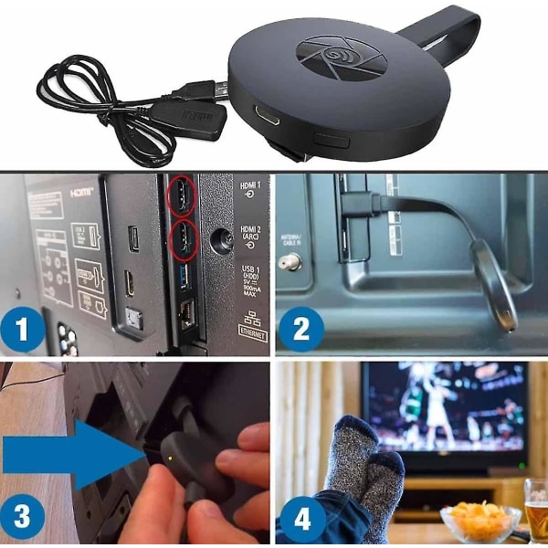 Seurico TV-boks, TV-streamingenhet, 4k Wifi-skjermspeiling streaming, trådløs HDMI-skjermadapter Casting-enhet for TV-PC
