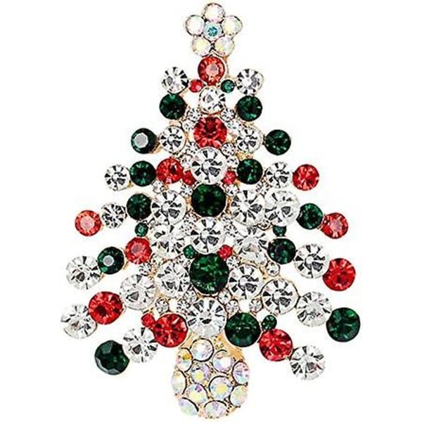 Wabjtam 9-pack flerfärgade strass kristall jul brosch nål set för julklappar
