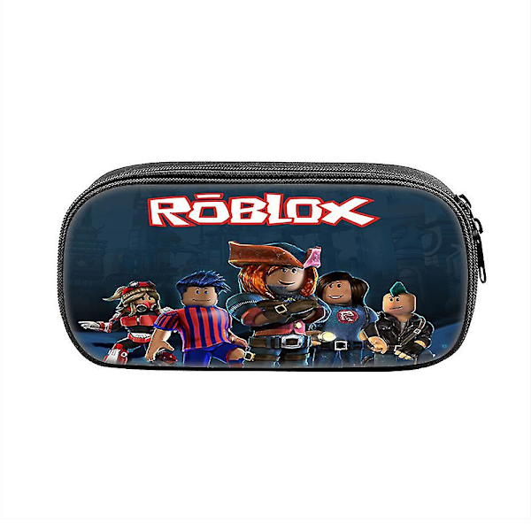 Roblox Game Cartoon Blyantspennal Drenge Piger Børnehave Mellemtrin Elever Stor Kapacitet Stationery Opbevaringspung Pen Pung（D）