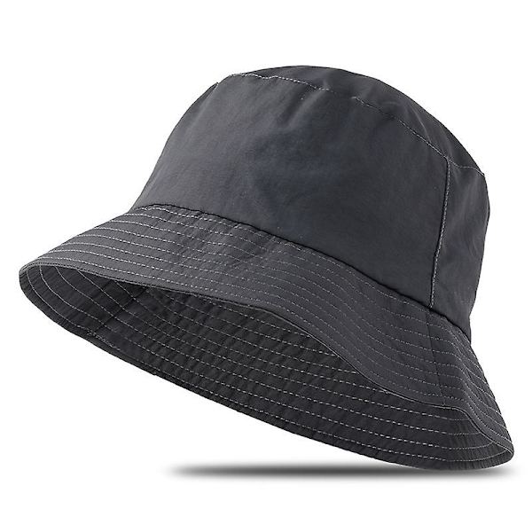 Herr Oversize XXL 100% Bomull Bucket Hat Enfärgad Solid Färg Trendig Fiske Sommar Solhatt 56-58cm 58-60cm Över 60cm（L 58-60cm，Blå）
