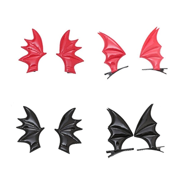 Bat Devil Wing-hårbøjle Bat-hårclips Halskædesæt Halloween-dekorationer（I）