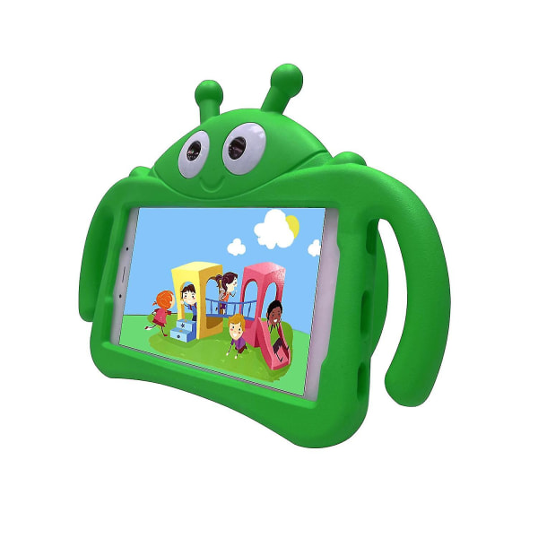 Kid Ladybug-deksel for Samsung Galaxy Tab A 8 tommer T387, Kickstand Heavy Duty støtsikkert deksel（grønn）