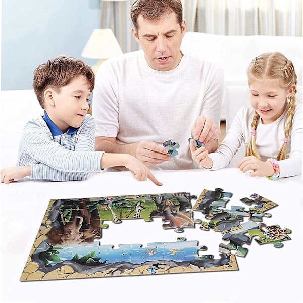 Pussel för barn 4-8 år, Dinosaurie pussel 36 bitar Barnpussel för barn Lärande Förskola Pedagogiska leksaker Present till pojkar och flickor